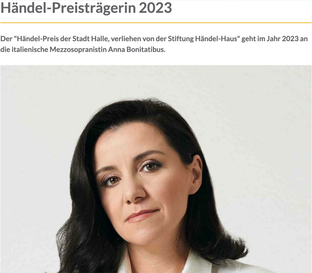 Handel Preize 2023 – Anna Bonitatibus